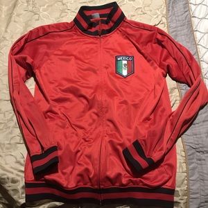 Mexico pregame warmup track jacket red color
